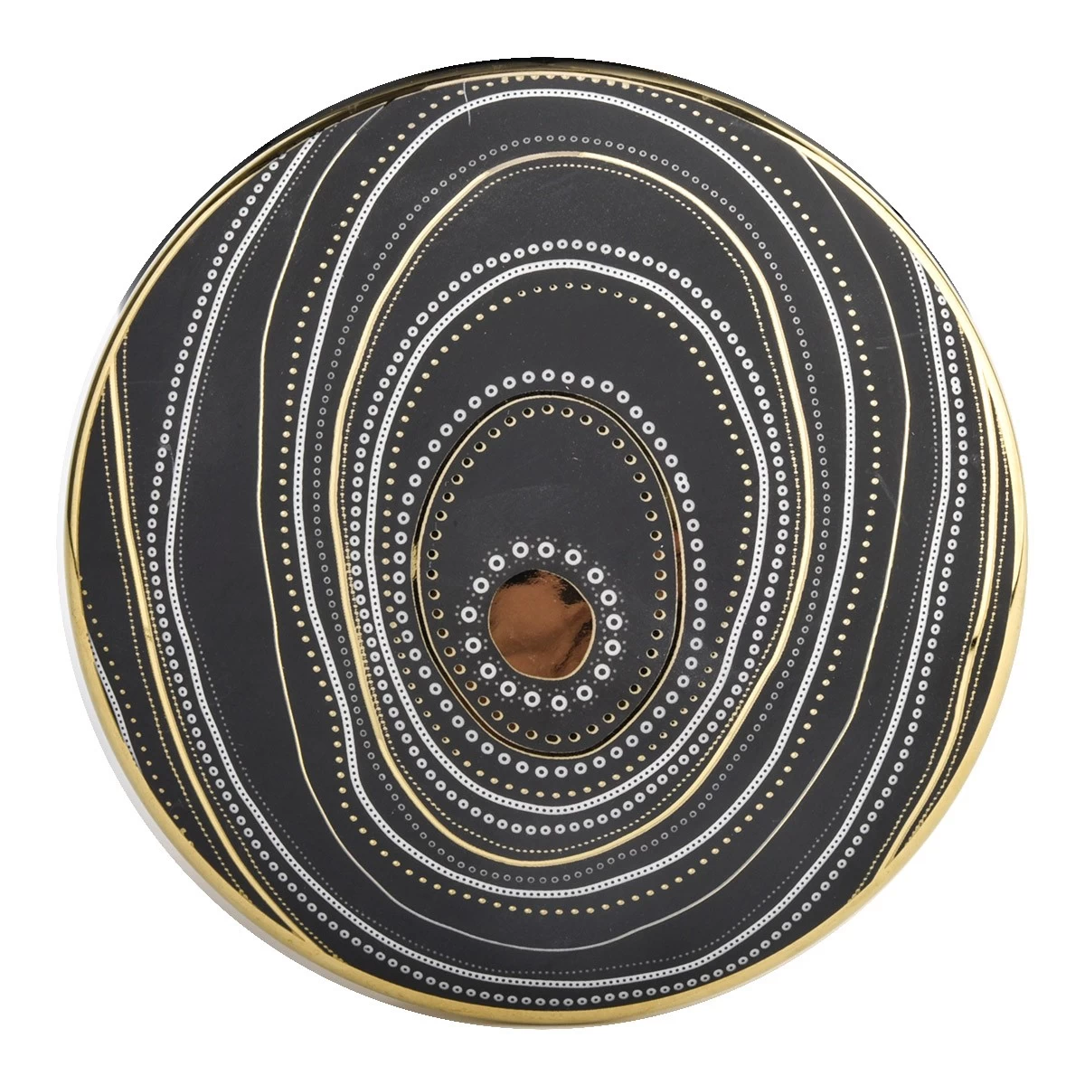 luxury gold bottom ceramic candle holder with lid
