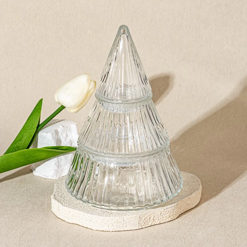 hot sales clear glass tree candle holder