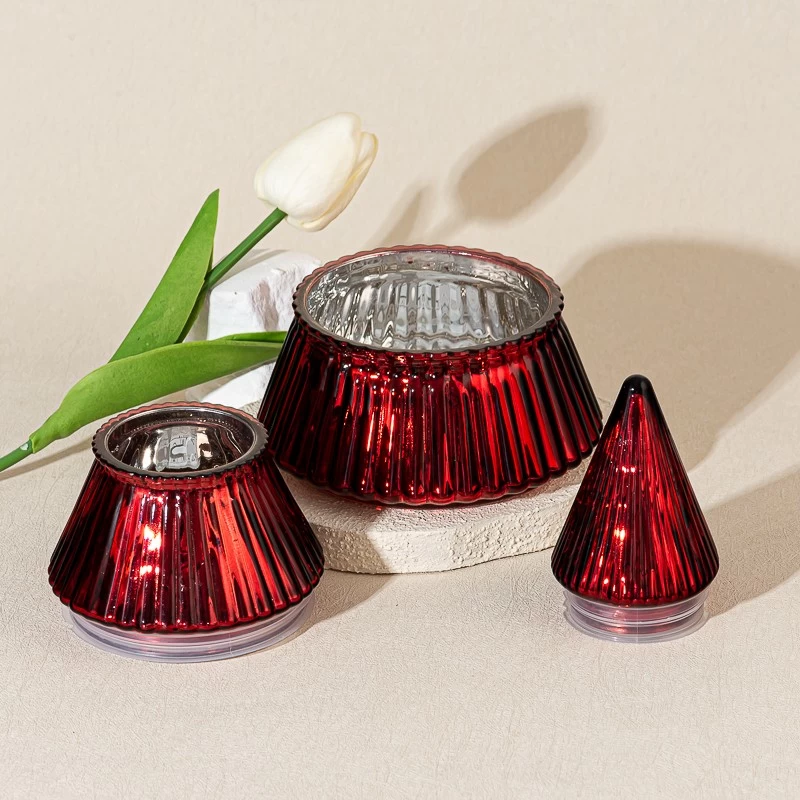Christmas decoration glass tree candle jar