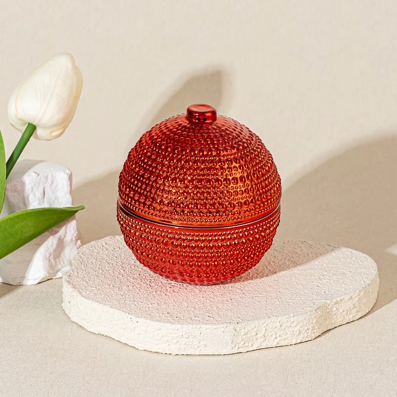 Christmas home decor hobnail glass candle jar