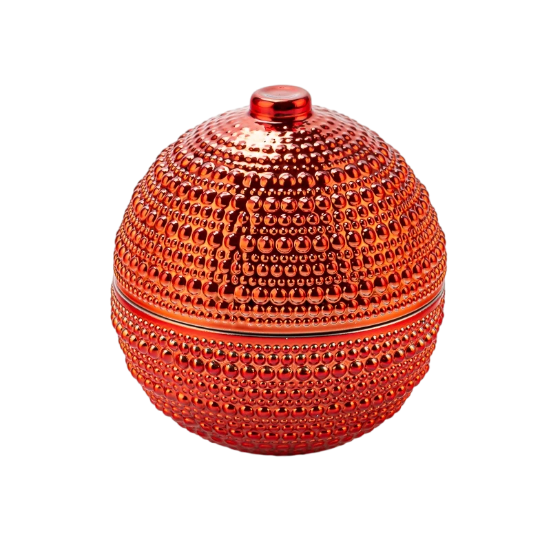 Christmas home decor hobnail glass candle jar