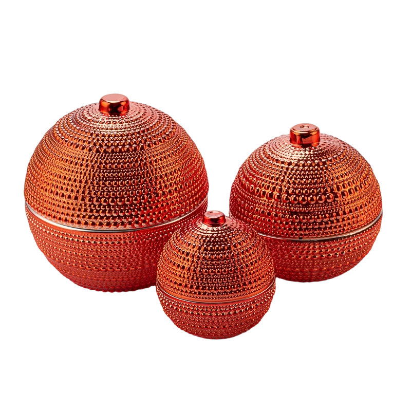 Christmas home decor hobnail glass candle jar