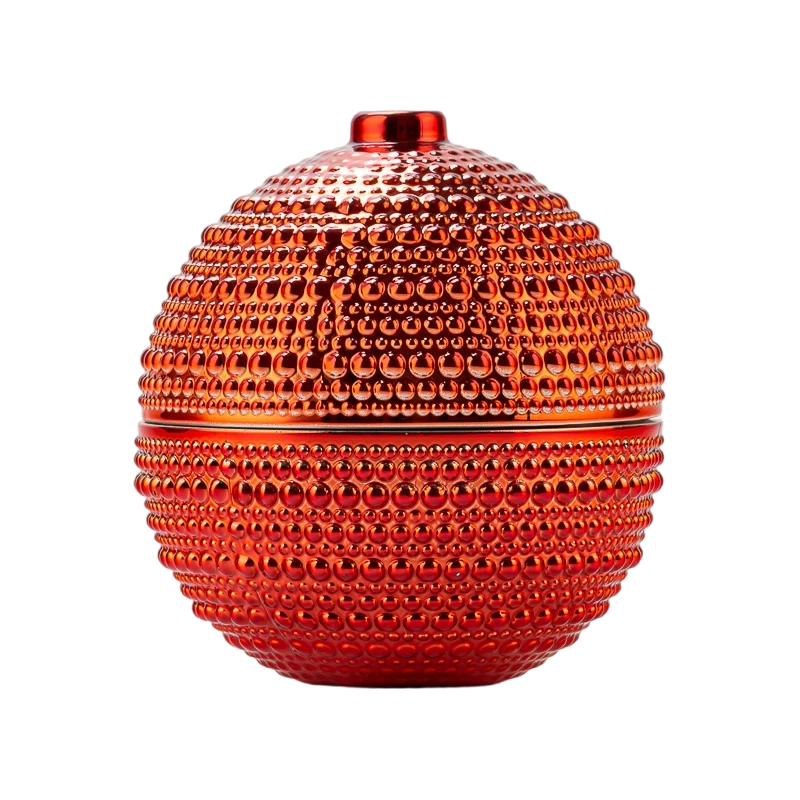 China Christmas home decor hobnail glass candle jar manufacturer
