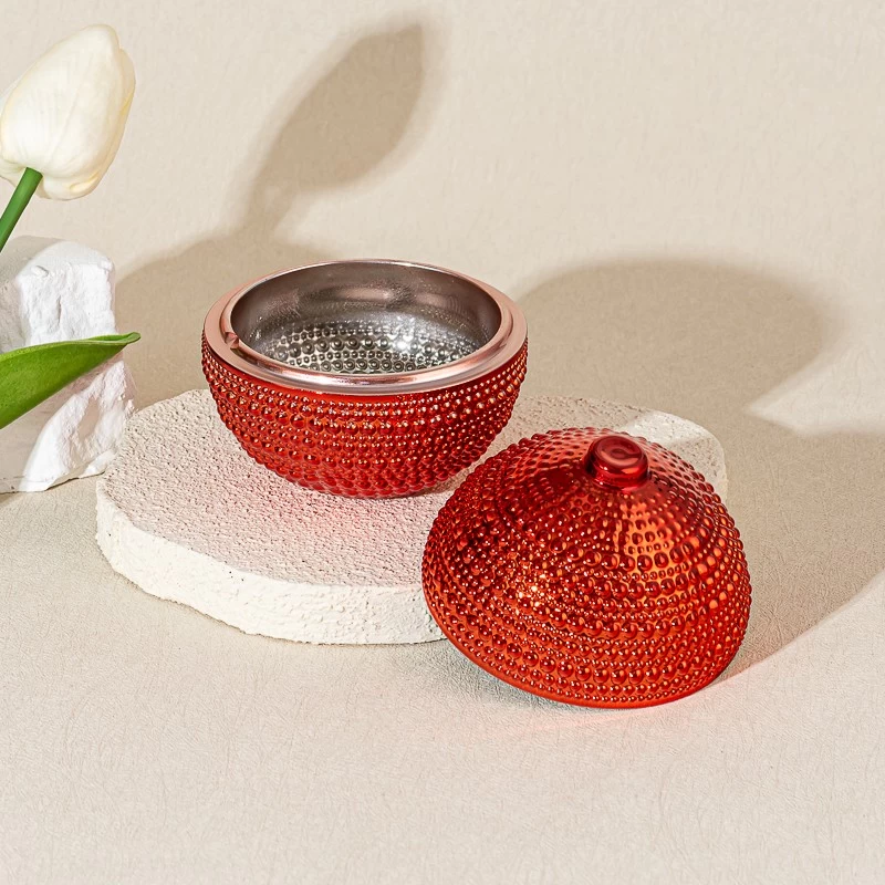 Christmas home decor hobnail glass candle jar