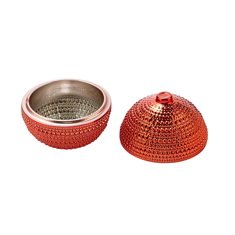 Christmas home decor hobnail glass candle jar