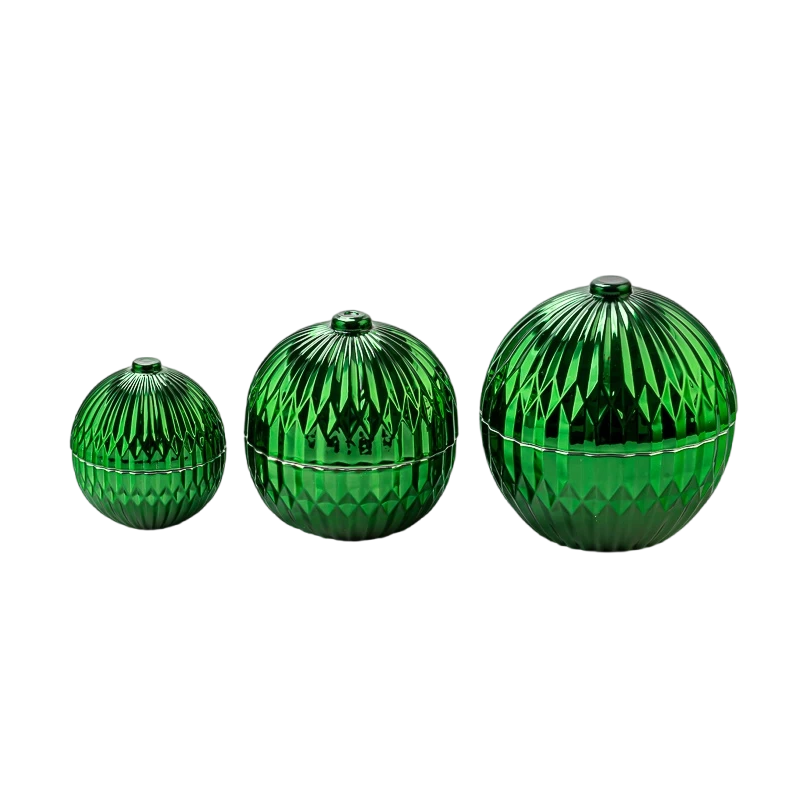 2025 christmas green glass candle ball
