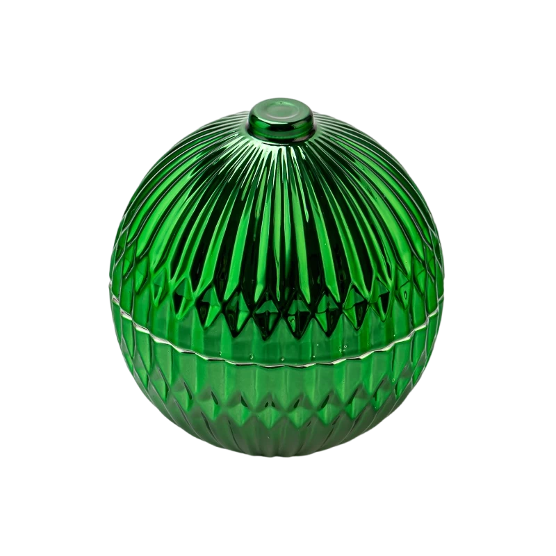 2025 christmas green glass candle ball