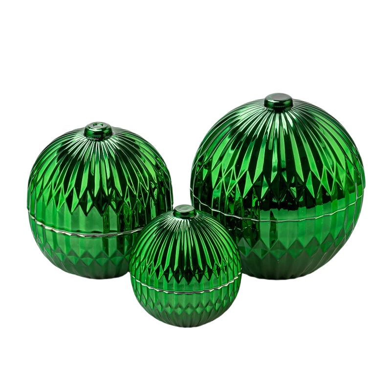 2025 christmas green glass candle ball