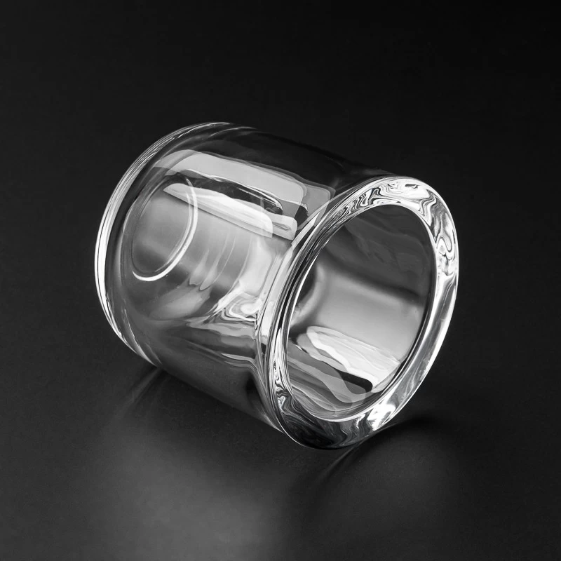 Unique Clear Thick Glass Wall 168ml Glass Candle Jar