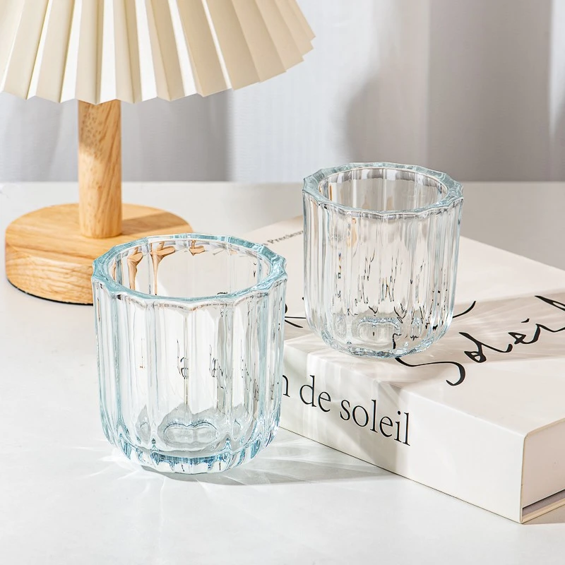Popular Style Clear Glass Empty Candle Holder 170ml Glass Jar for Decoration