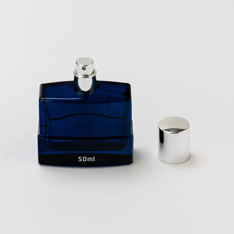 High End Dark Blue 50ml Glass Perfume Bottle with Spray Head