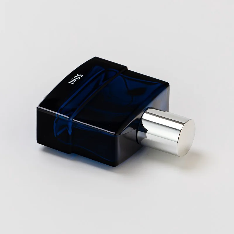 High End Dark Blue 50ml Glass Perfume Bottle with Spray Head