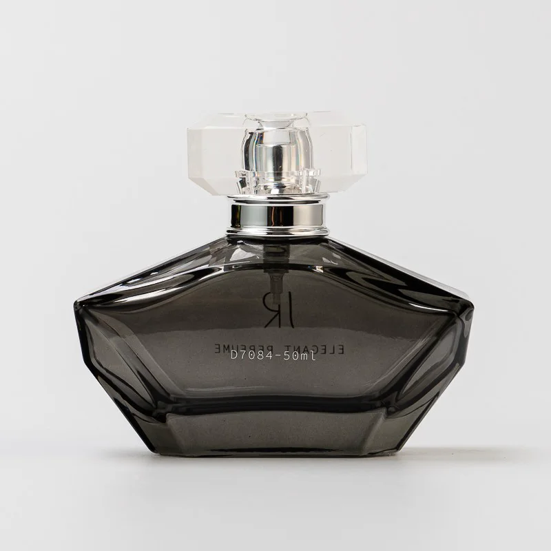 Luxury Unique Style Custom Logo 50ml Perfume Glass Bottle with Luxury Cap