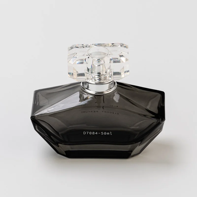 Luxury Unique Style Custom Logo 50ml Perfume Glass Bottle with Luxury Cap