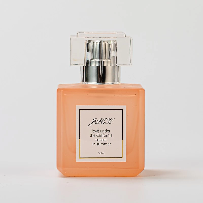 China Custom Label Frost Finish Aroma Glass Bottle 50ml Perfume Bottle with Round Cap manufacturer