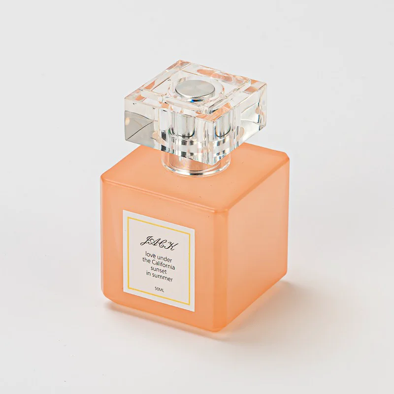 Custom Label Frost Finish Aroma Glass Bottle 50ml Perfume Bottle with Round Cap