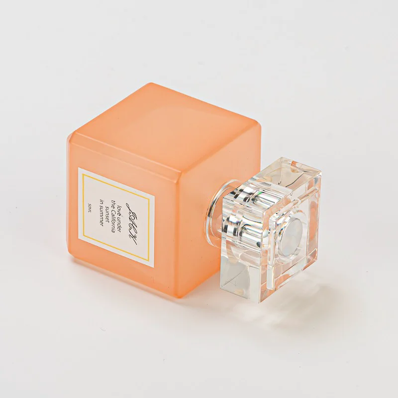 Custom Label Frost Finish Aroma Glass Bottle 50ml Perfume Bottle with Round Cap