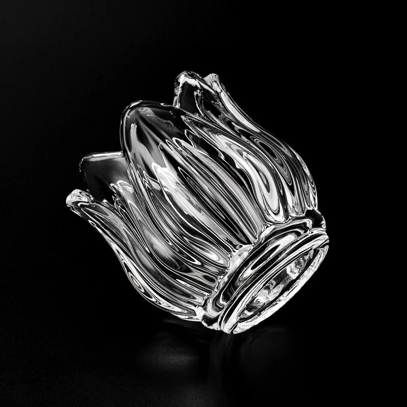 New Arrival Tulip Style Glass Vessel 3oz Empty Candle Holder for Home Decor
