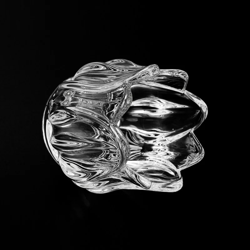 New Arrival Tulip Style Glass Vessel 3oz Empty Candle Holder for Home Decor