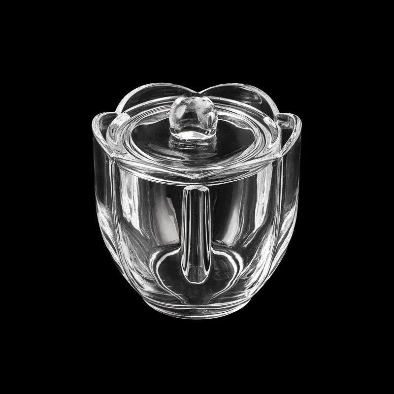 New Unique Style Customize Color Glass Vessel 6oz Empty Candle Holder with Lid