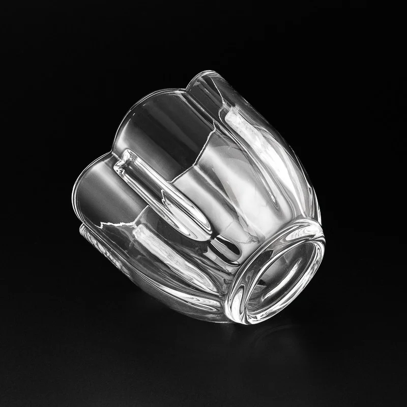 New Unique Style Customize Color Glass Vessel 6oz Empty Candle Holder with Lid