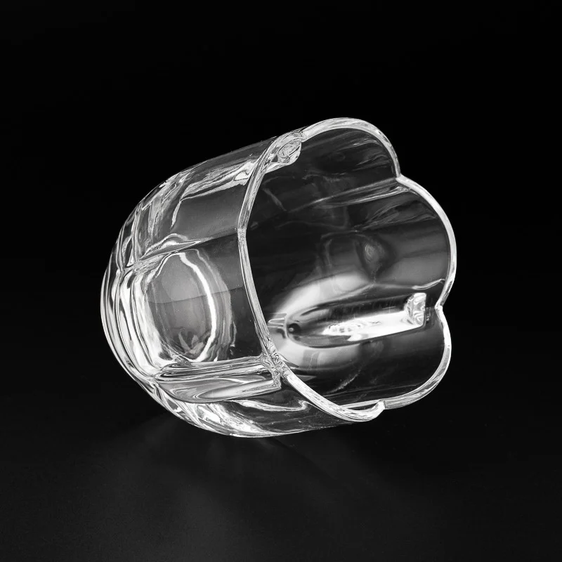 New Unique Style Customize Color Glass Vessel 6oz Empty Candle Holder with Lid