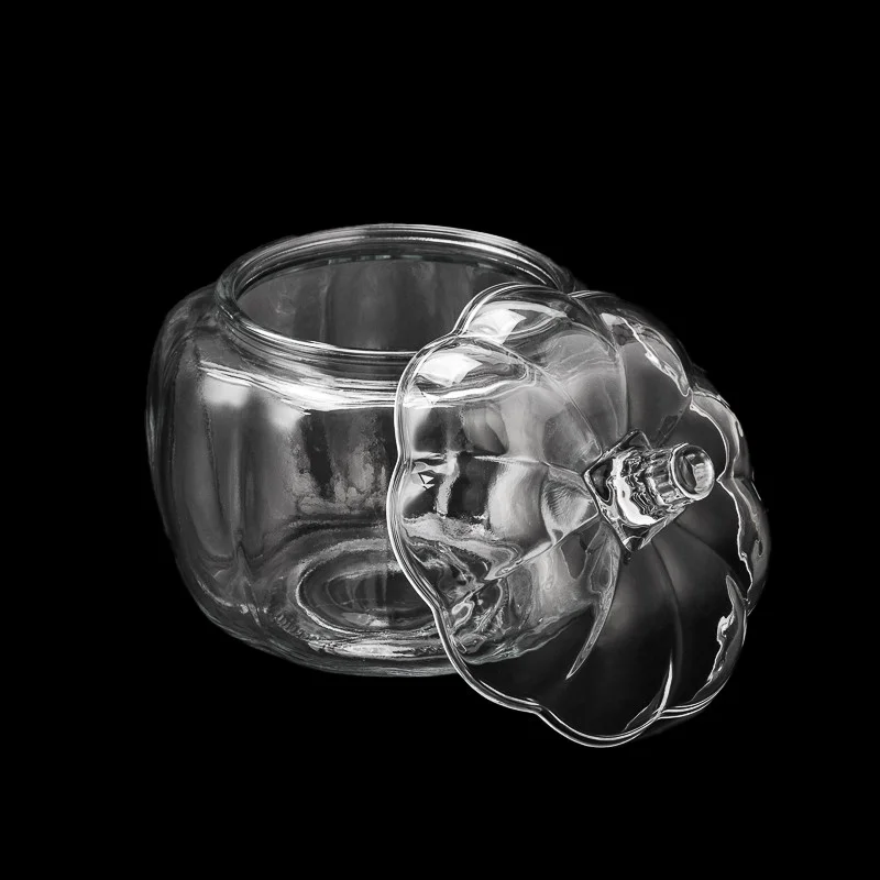 Large Capacity Pumpkin Shape Glass 2400ml Empty Candle Vessel with Lid