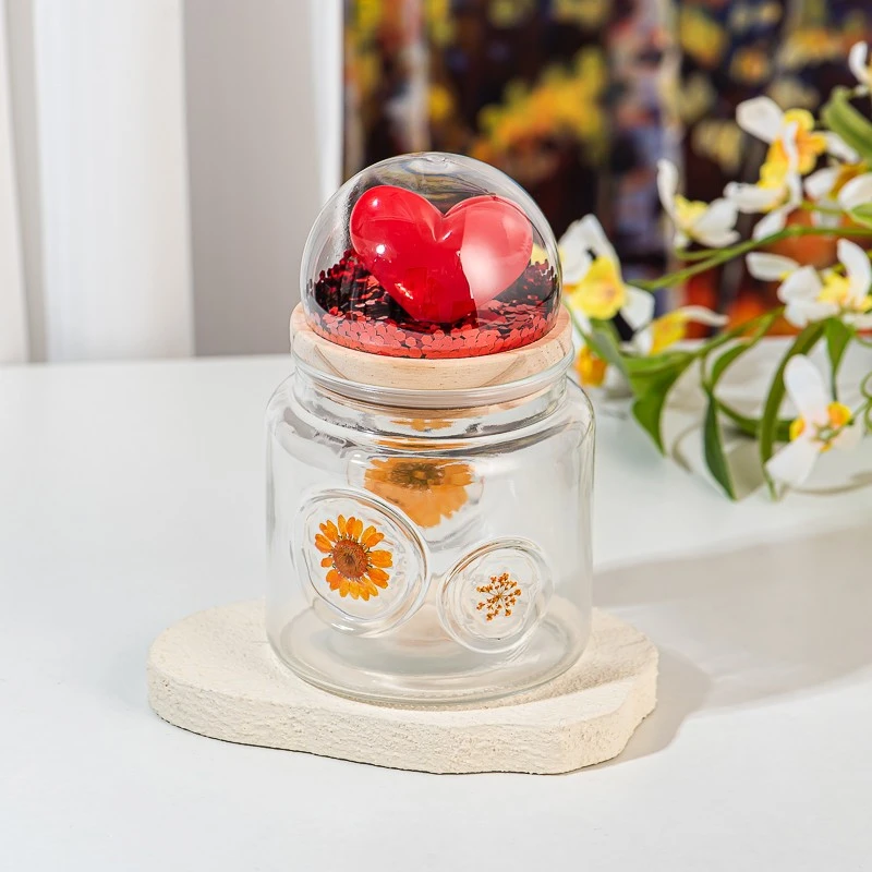 Debossed Pattern Glass Vessel 15oz Scented Candle Jar with Creative Lid