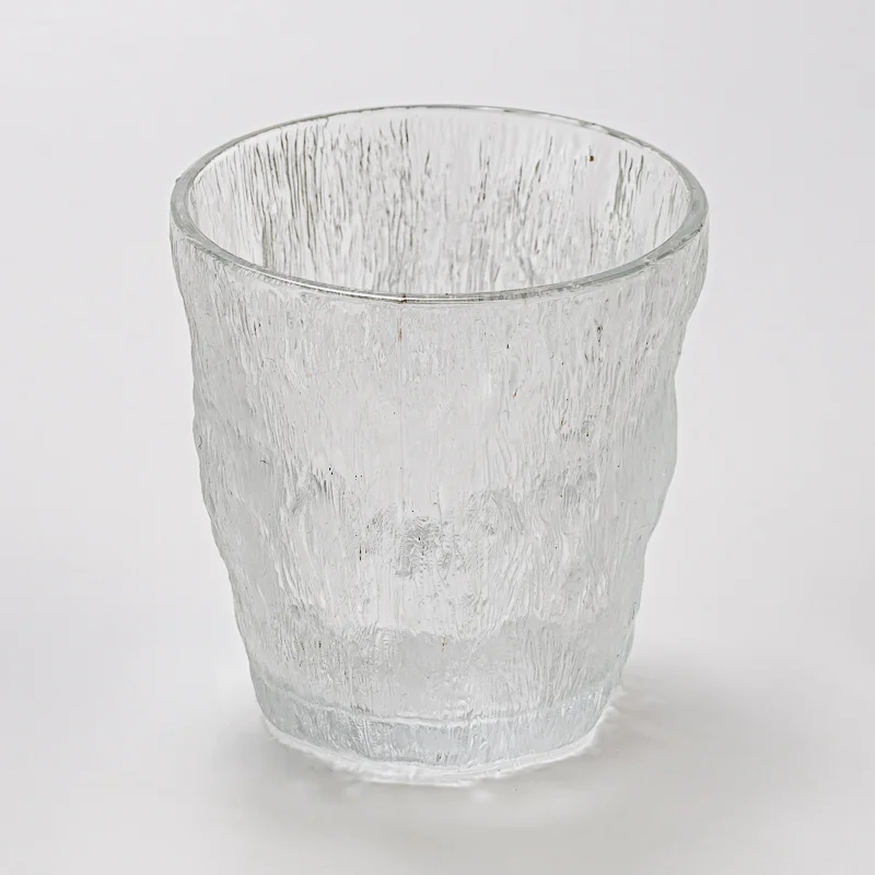 Luxury Embossed Finish Glass Cup Empty Candle Jar for Home Use
