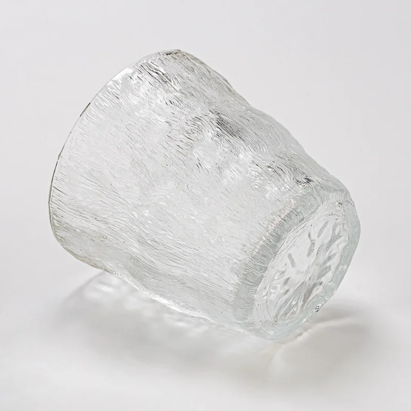 Luxury Embossed Finish Glass Cup Empty Candle Jar for Home Use