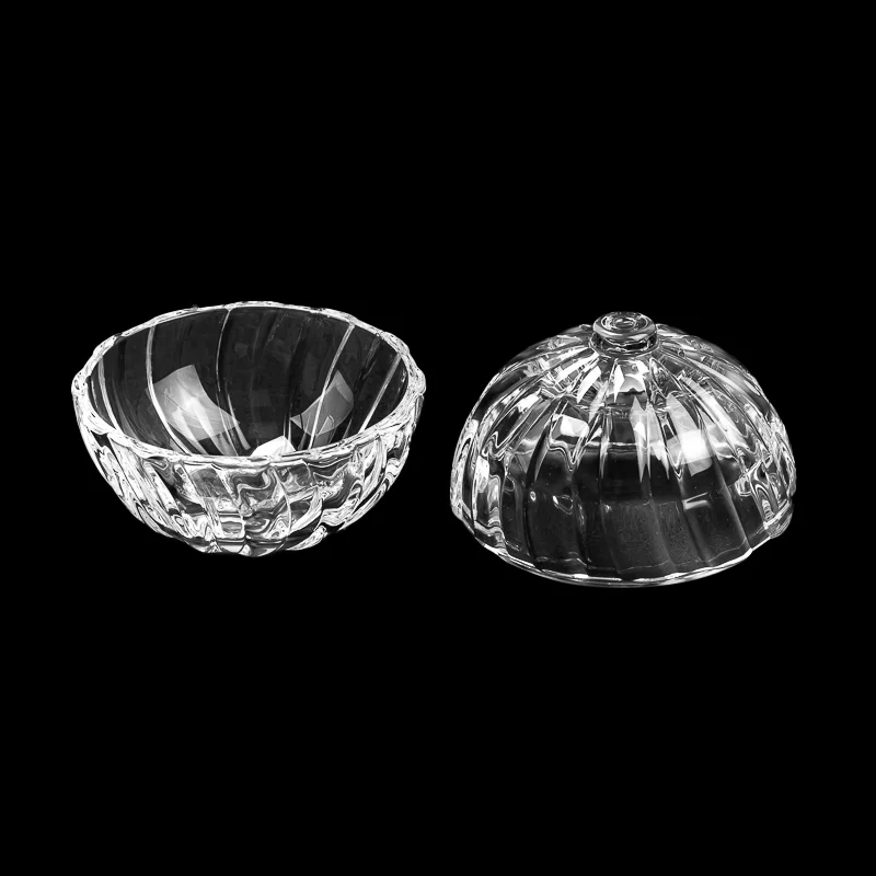 Decorative Ball Shape Glass Candle Vessel 5OZ Candle Jar with Round Lid