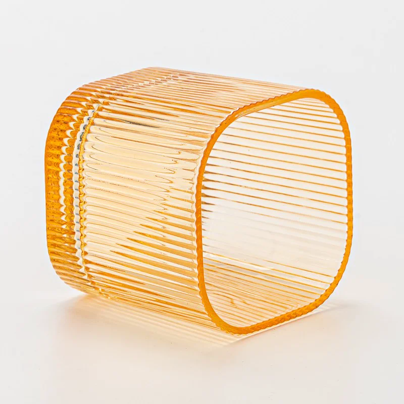 home decor color small square glass candle holder