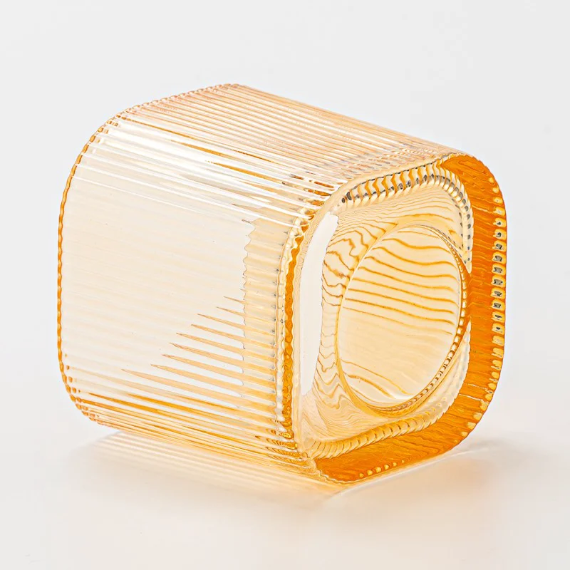 home decor color small square glass candle holder