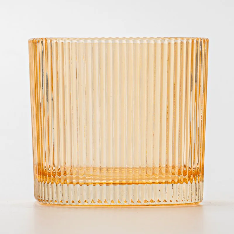 home decor color small square glass candle holder