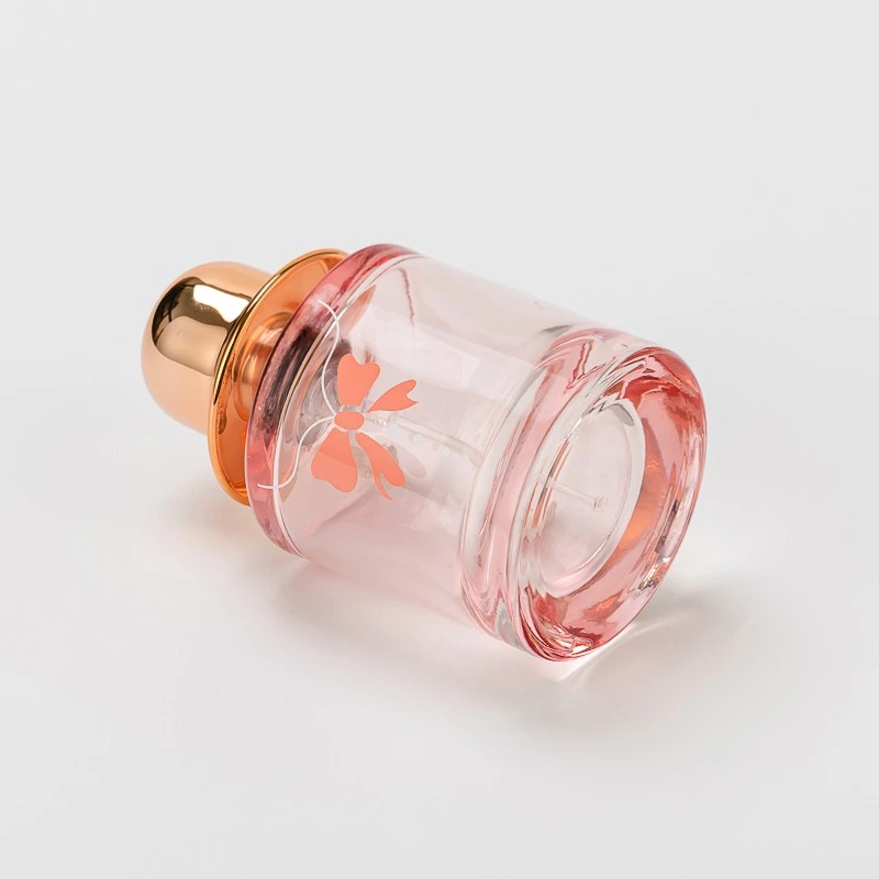 Fashionable Customize Pattern Pink 30ml Glass Perfume Bottle with Cap