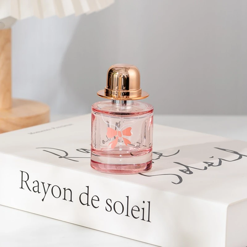 Fashionable Customize Pattern Pink 30ml Glass Perfume Bottle with Cap