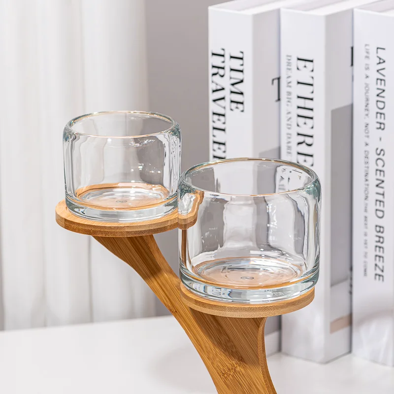 small size glass candle holder