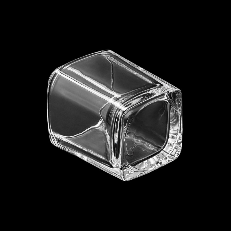 Luxury Square Shape Thick Wall Glass Candle Jar for Scented Candle Filling