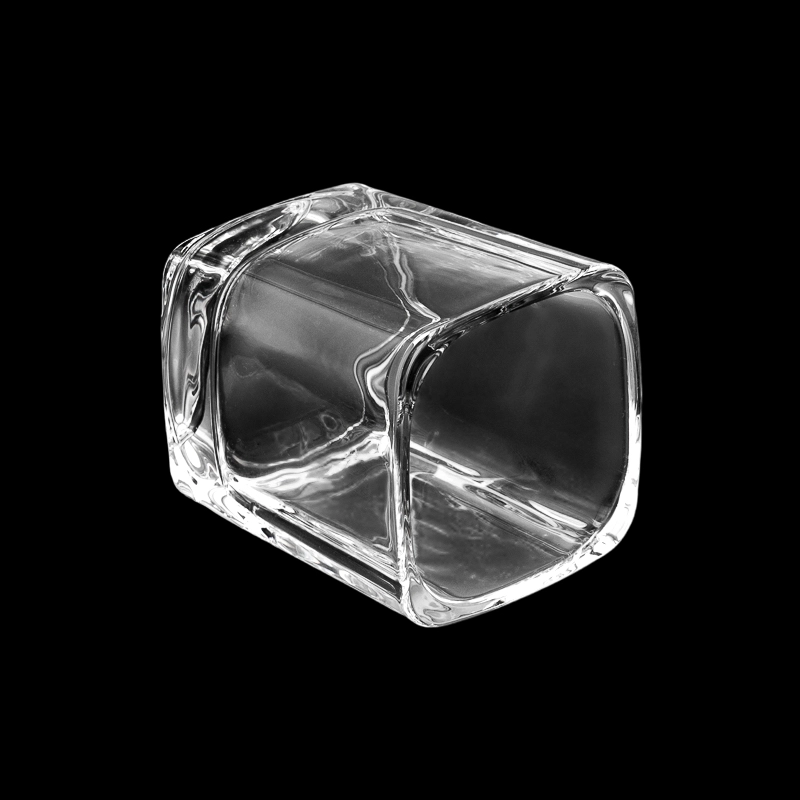 Luxury Square Shape Thick Wall Glass Candle Jar for Scented Candle Filling