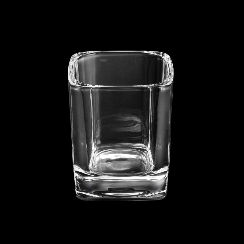 Luxury Square Shape Thick Wall Glass Candle Jar for Scented Candle Filling