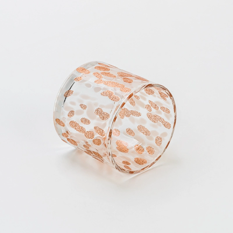 Wholesaling Elegant Decal Artistic PatternTransparent Glass Candle Jar for Home, Wedding & Party Decor