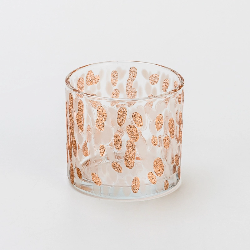 Wholesaling Elegant Decal Artistic PatternTransparent Glass Candle Jar for Home, Wedding & Party Decor