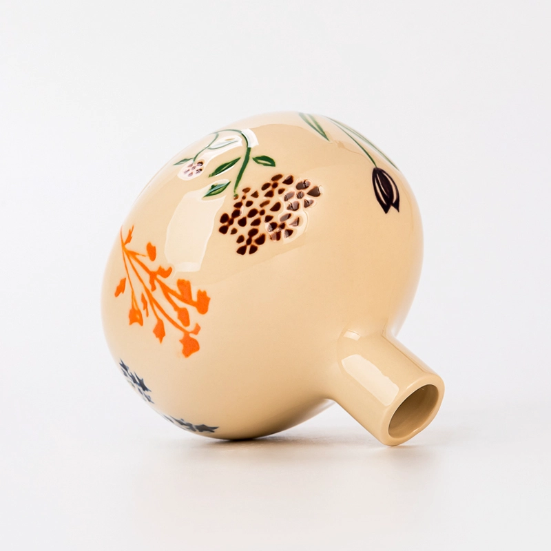 Elegant Glazed Ceramic Reed Diffuser Empty Bottle for Home Fragrance