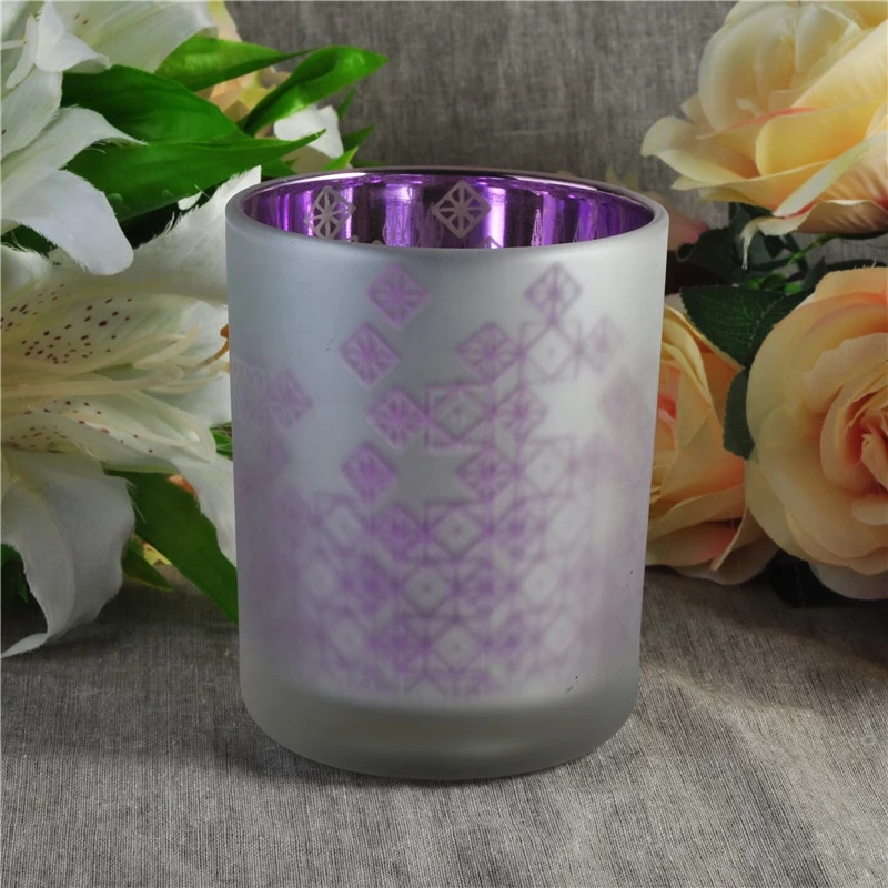 Handmade decorative matte plating glass candle jars