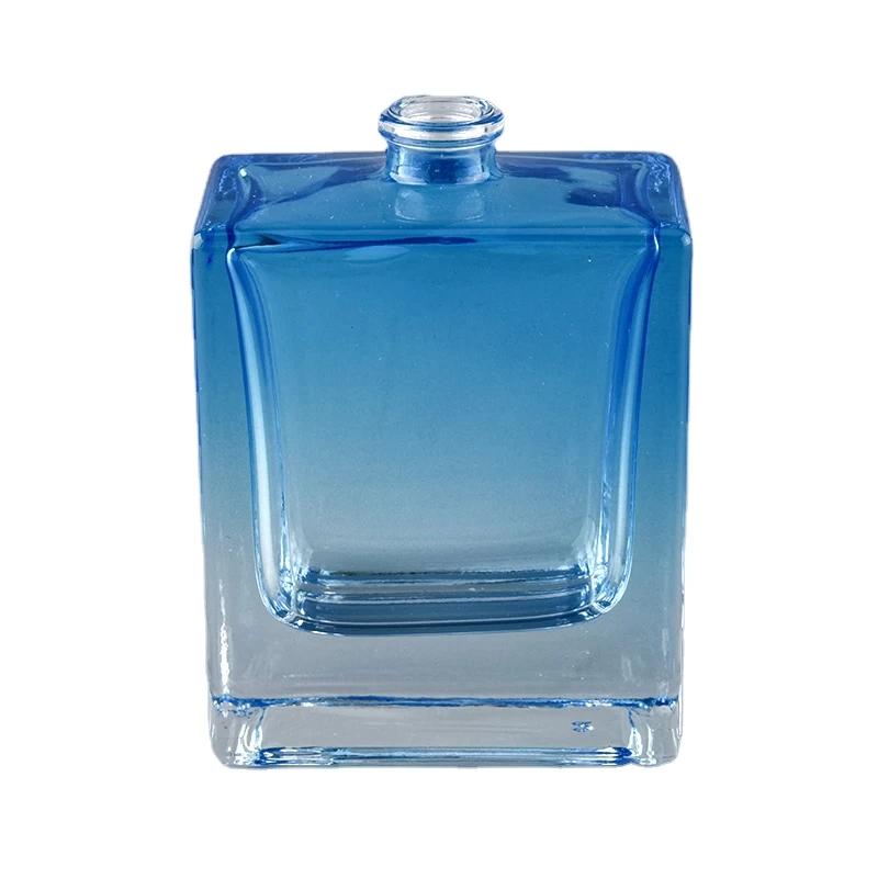 Blue color  55Ml Perfume Bottle Glass With Screw Version Spray Pump