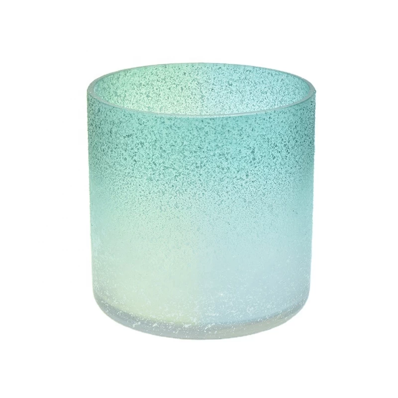 Sandy gradient color glass candle jars for wholesale