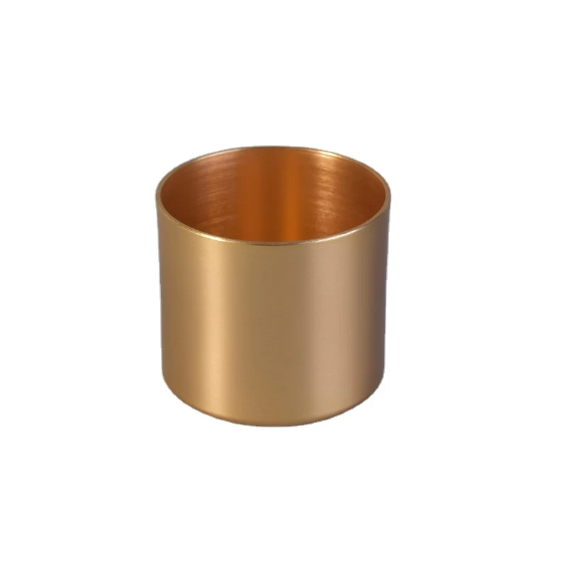 rose gold small tin candle holder metal container