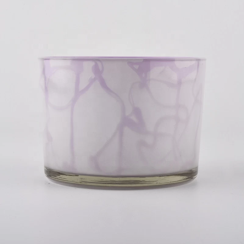 luxury two color glass candle jar