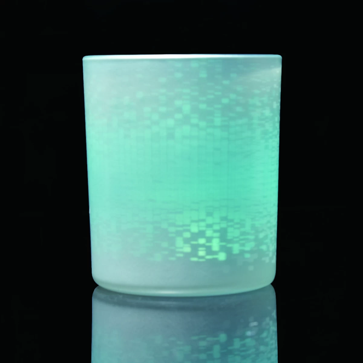 Custom matte electroplated cylinder glass candle holder 10oz