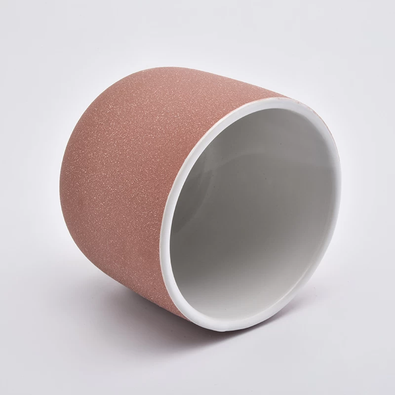 sand round bottom ceramic candle vessels